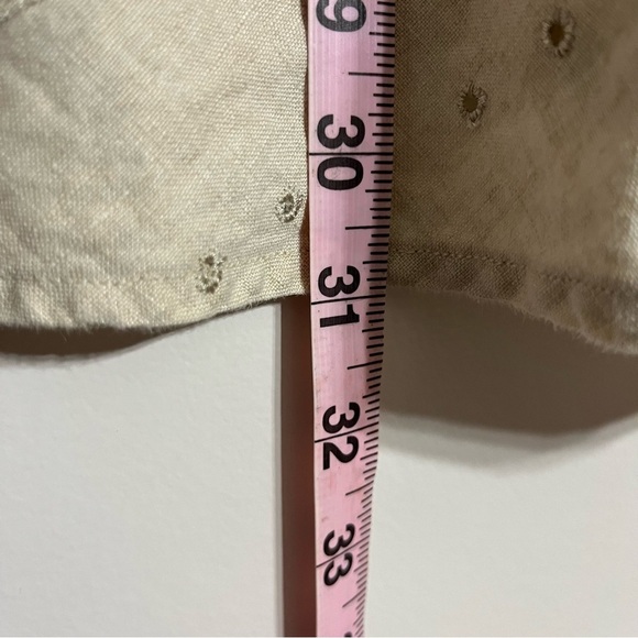 Richard Malcolm Woman’s 1X 100% Irish Linen‎ Eyelet Detail Button Up Cream Tunic - Picture 8 of 11